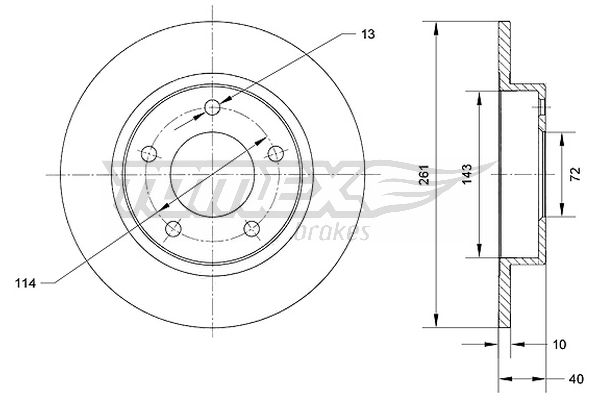 Brzdový kotúč TOMEX Brakes